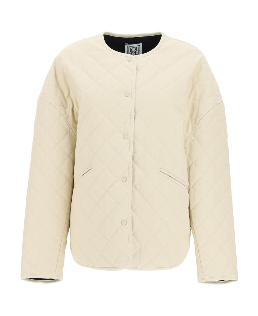 Totême Quilted Cotton Jacket In Nude