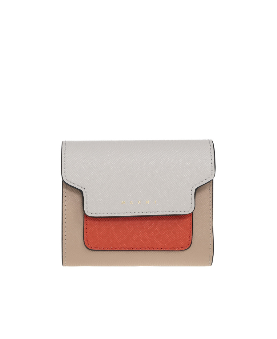 Marni Colour-block Leather Purse In White