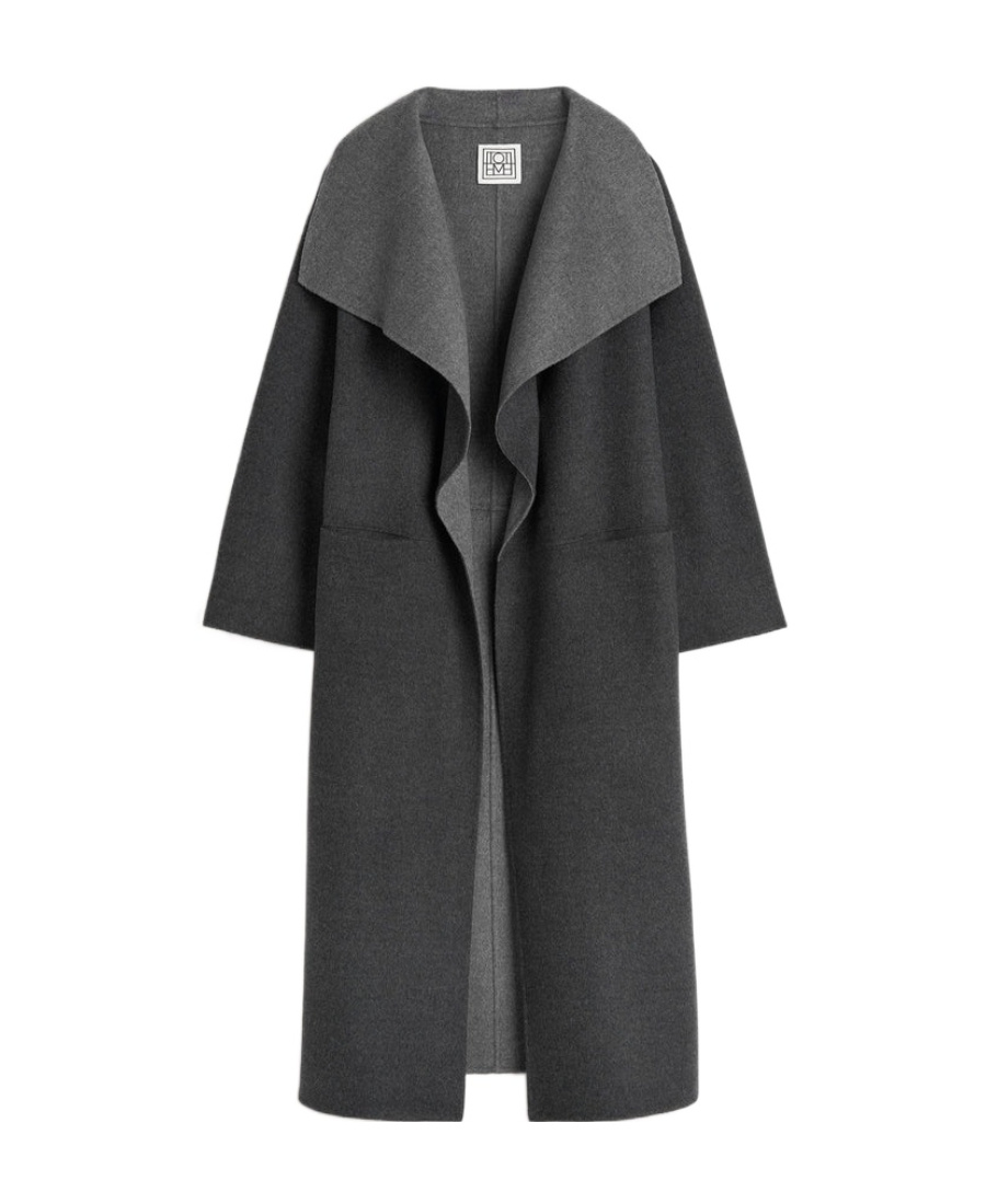 Totême Seamless Wool-blend Coat In Black