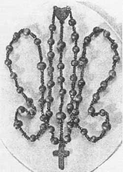 The Rosary Beads used by St. Bernadette
during the Chruch Approved Apparitions of the Blessed Virgin Mary at Lourdes, France
