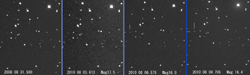 りゅう座のNGC 6515付近を左から時系列でにならべた写真