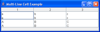 MultiLine Cell Example