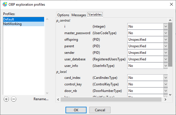 Internal variables