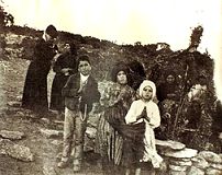 Lucia, Jacinta, and Francisco at the Cova da Iria