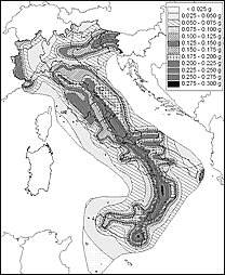 Mappa di pericolosit&agrave; sismica