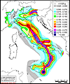 Mappa di pericolosit&agrave; sismica - 84mo percentile