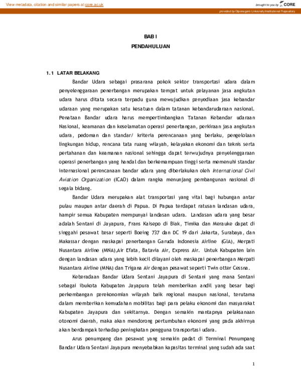 First page of “Redesain Terminal Penumpang Bandar Udarasentani Jayapura”