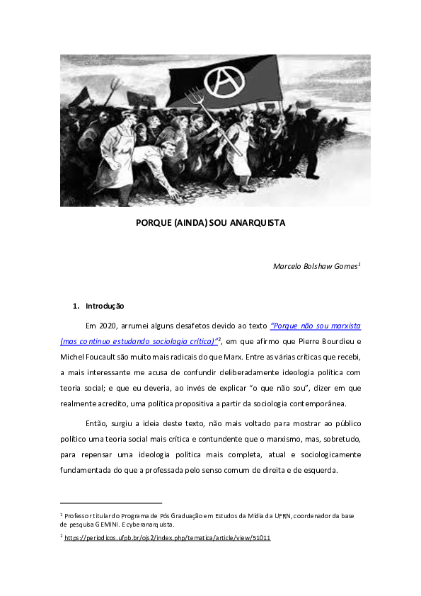 First page of “Porque sou anarquista”