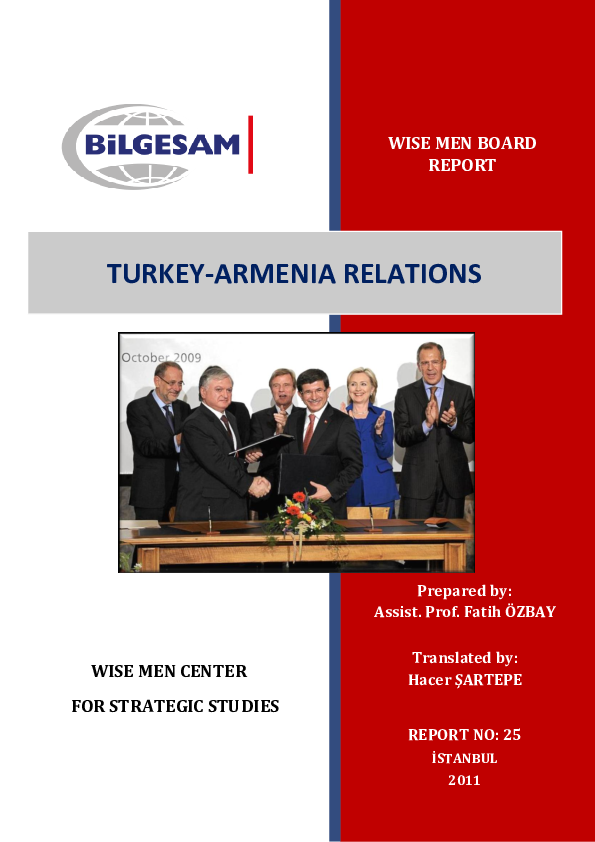 First page of “Turkey-Armenia Relations”