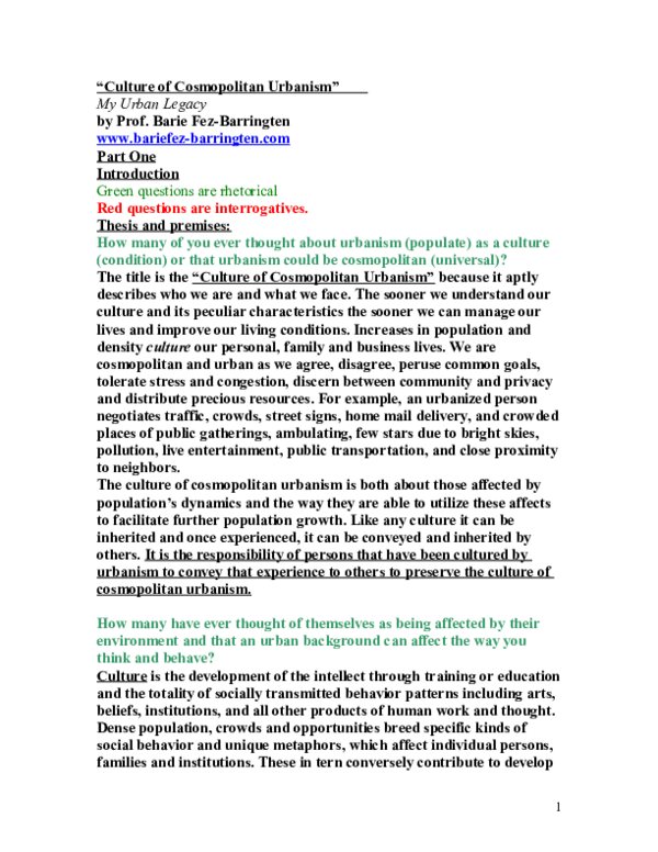 First page of “Lecture #1 Urbanism Jan2009”