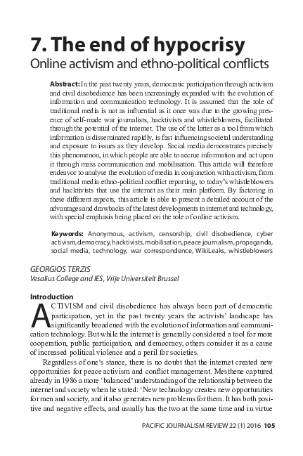 First page of “7. The end of hypocrisy”