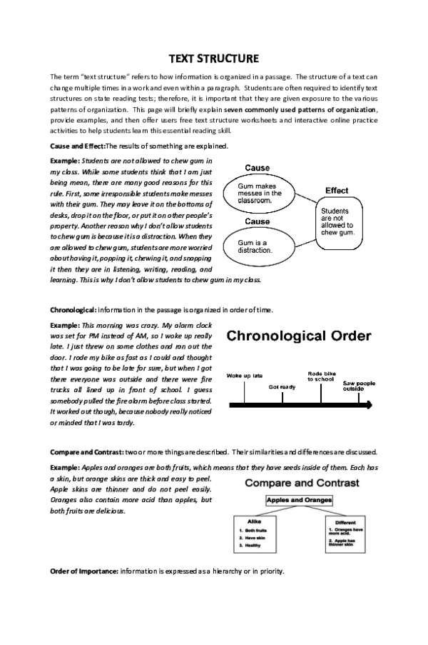 First page of “TEXT STRUCTURE”