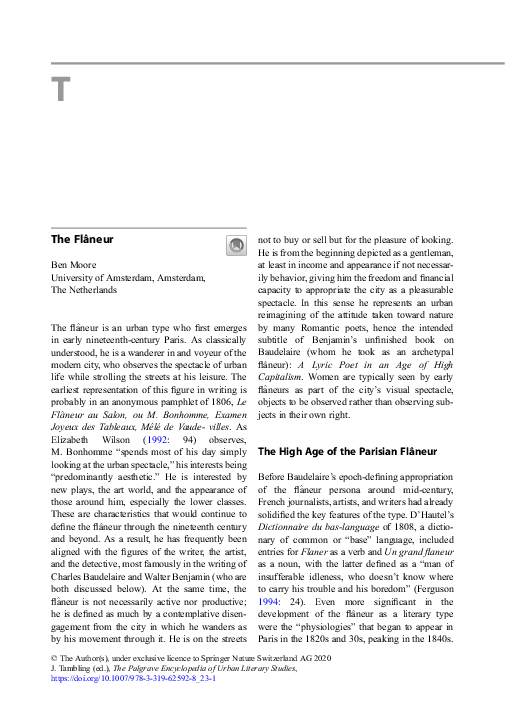 First page of “The Flâneur”