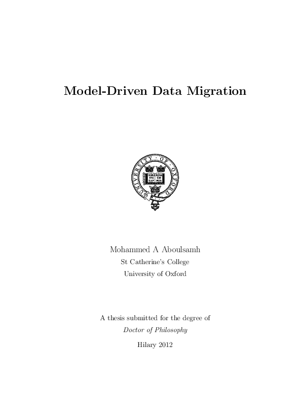 First page of “Model-Driven Data Migration”