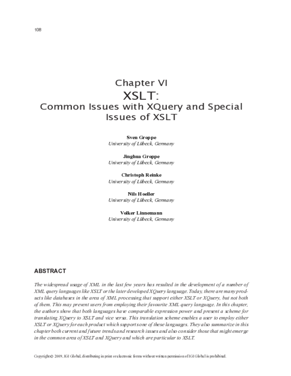 First page of “XSLT”