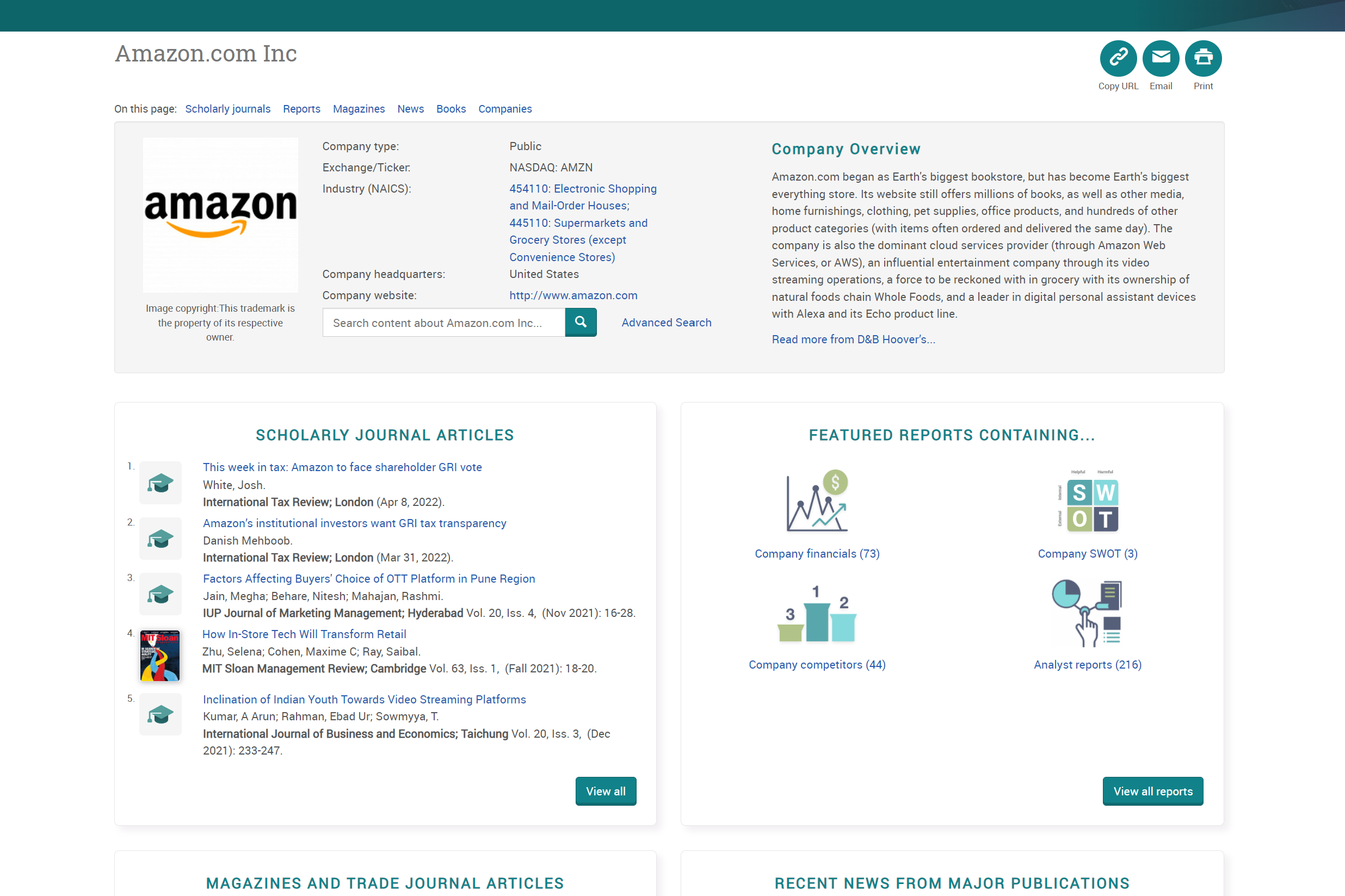 A user experience designed for business studies