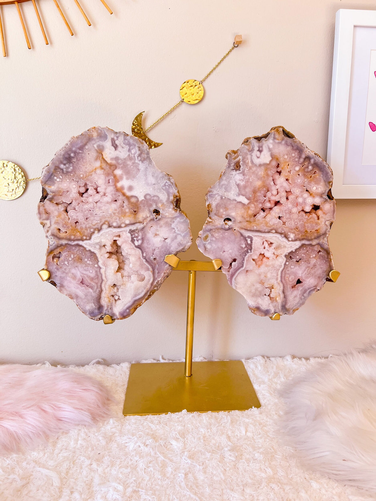 XXL Rare Pink Amethyst Butterfly Wings