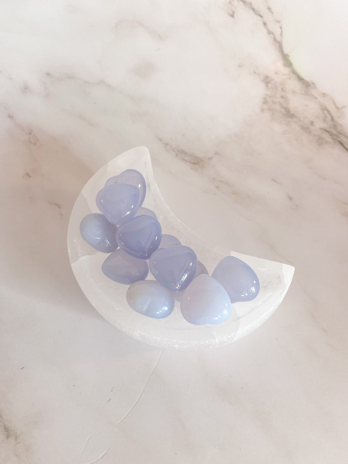 Mini Blue Chalcedony Puffy Heart