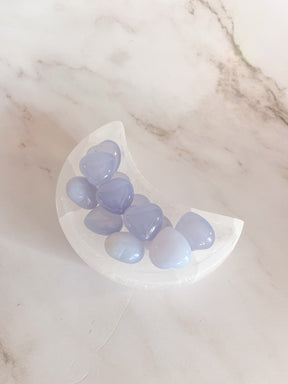 Mini Blue Chalcedony Puffy Heart