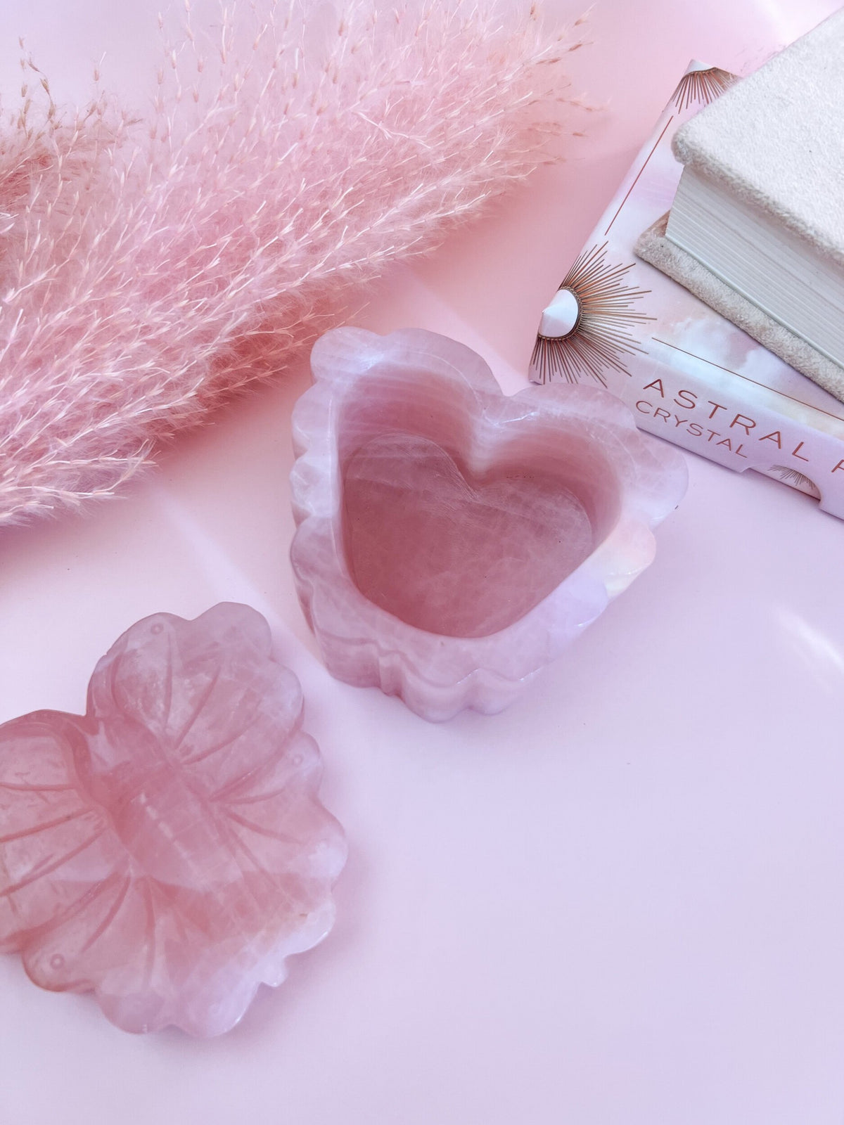 Rose Quartz Butterfly Offering Box