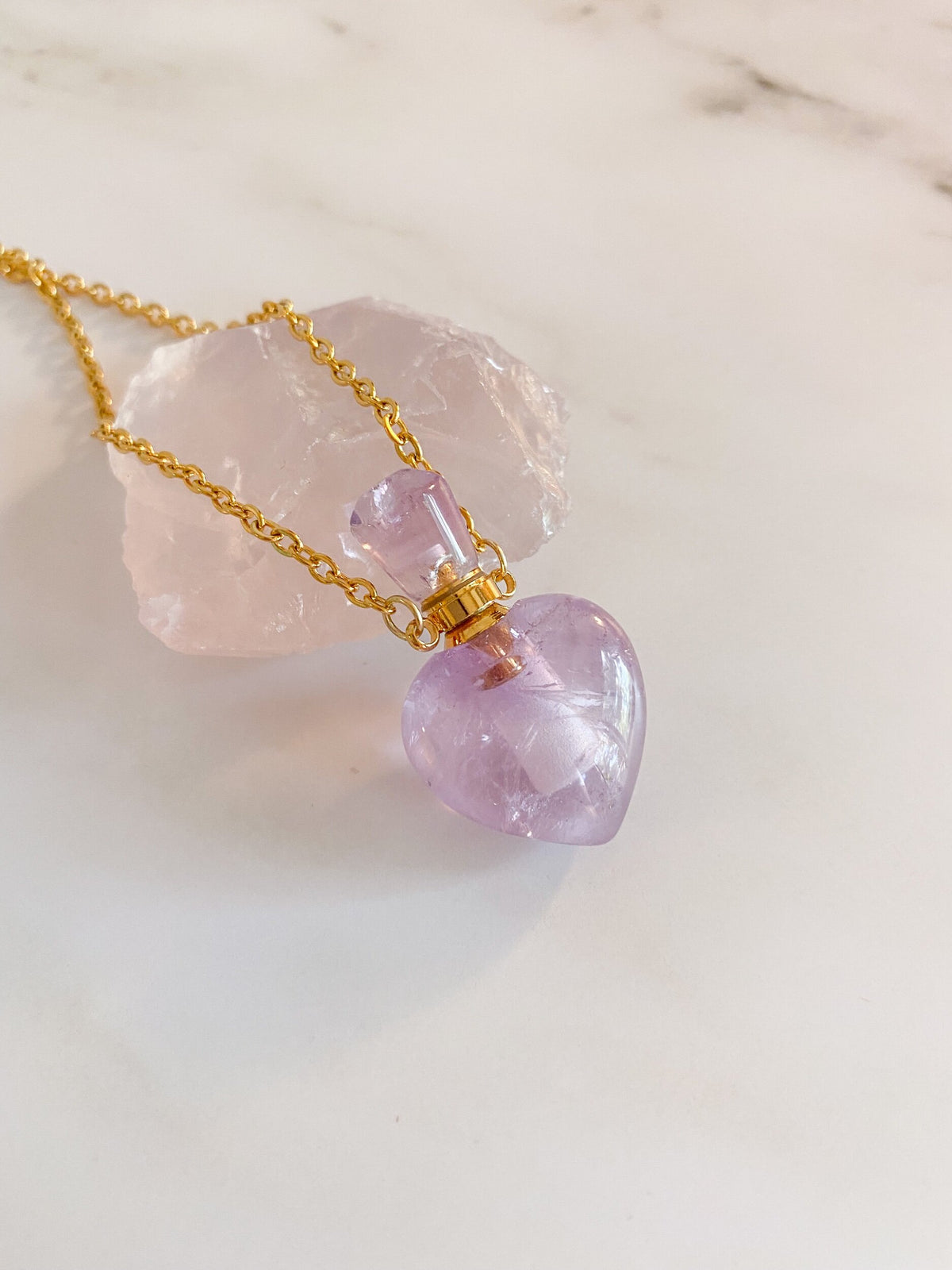 Amethyst Love Potion Bottle Necklace