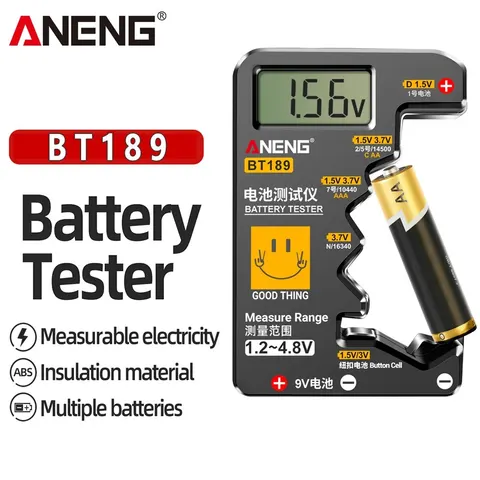 Aneng Bt189 Knoopcel Batterij Tester 9V N D C Aa Aaa Universeel Huishoudelijk LCD-Scherm Batterijtester Powerbank Detectoren Gereedschap