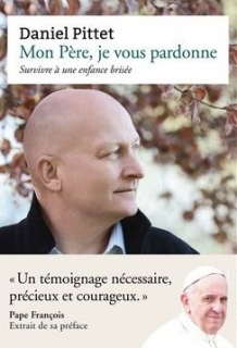 ▲ダニエル・ピッテー氏の本「神父さん、私はあなたを許します」