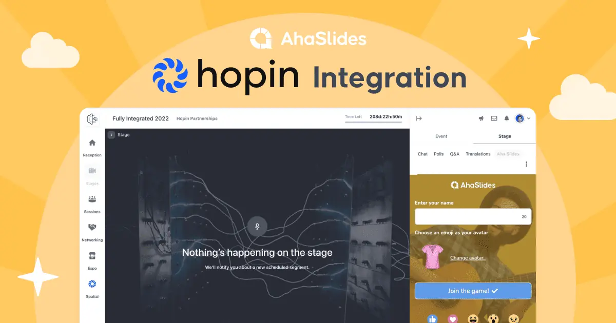 Hopin x AhaSlides- အပြန်အလှန်အကျိုးပြုသည့် ဖြစ်ရပ်များအတွက် ပူးပေါင်းဆောင်ရွက်မှုအသစ်