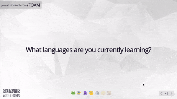 GIF-ya ewr a peyvan a hevkar ku bersiva pirsa 'tu niha bi kîjan zimanan hînî dikî?'