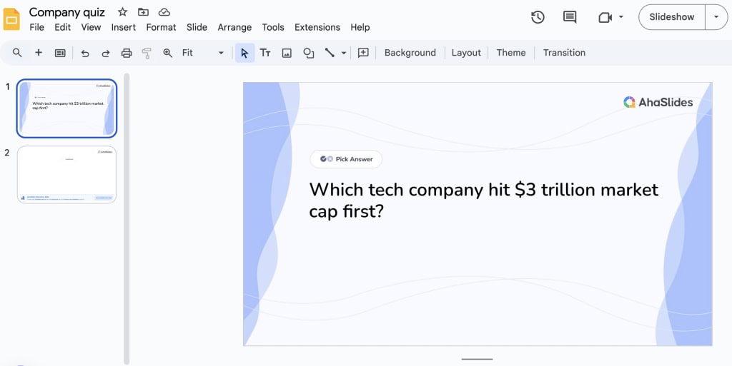 google slides interface