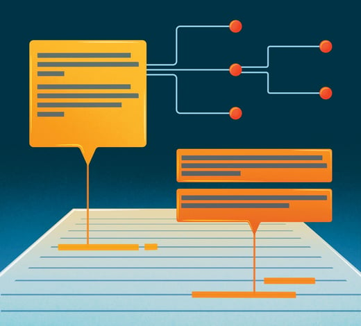 Illustration of in-line suggestions within research papers.