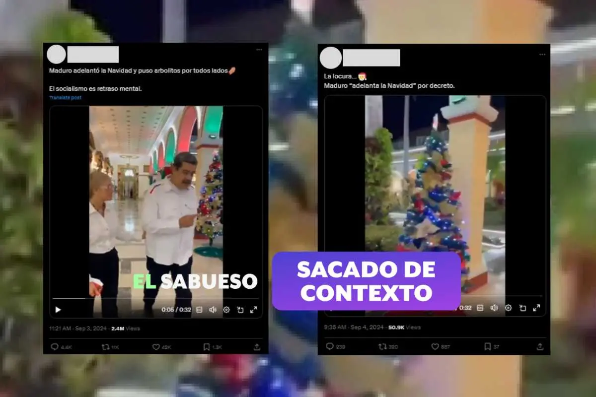 Video donde Nicolás Maduro muestra decoración navideña no es reciente; es de 2021