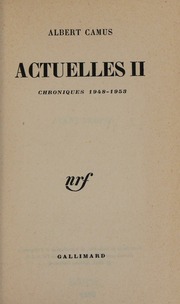 Cover of edition actuellesiichron0000camu