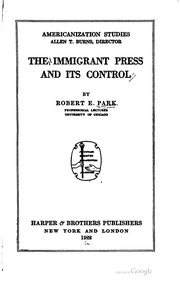 Cover of edition immigrantpressa00parkgoog