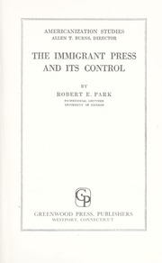 Cover of edition immigrantpressi00park