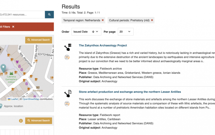 Display of resources found for Time Period filter