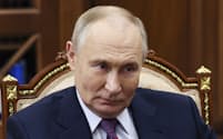 プーチン氏は核の脅しを繰り返している（19日、モスクワ）＝スプートニク・ＡＰ