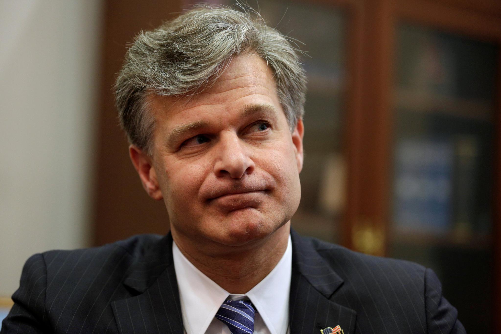 Christopher Wray, President Donald Trump's pick to succeed James Comey as FBI director, sits during a meeting with Senate Judiciary Committee Chairman Chuck Grassley on June 29. The committee is scheduled to hold Wray's confirmation hearing on July 12.