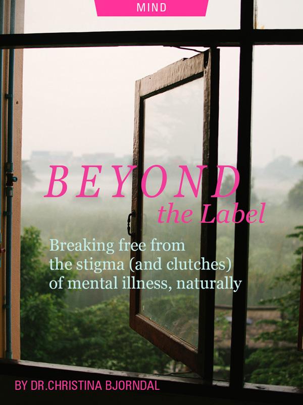 Beyond The Label: Breaking Free From The Stigma (and Clutches) of Mental Illness, Naturally by Christina Bjorndal. Photograph of misty valley outside window by Hannah Tims.