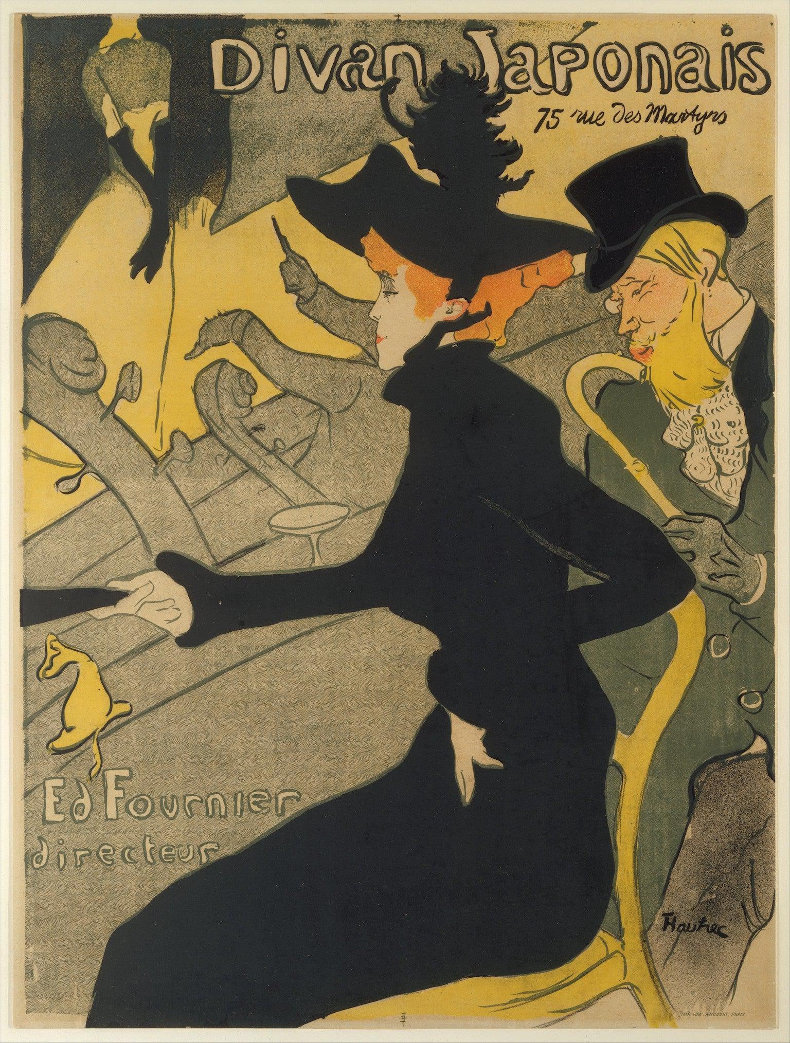 Jane Avril pictured in ‘Divan Japonais’ by Henri de Toulouse-Lautrec (1892-1893) (The Met Museum)