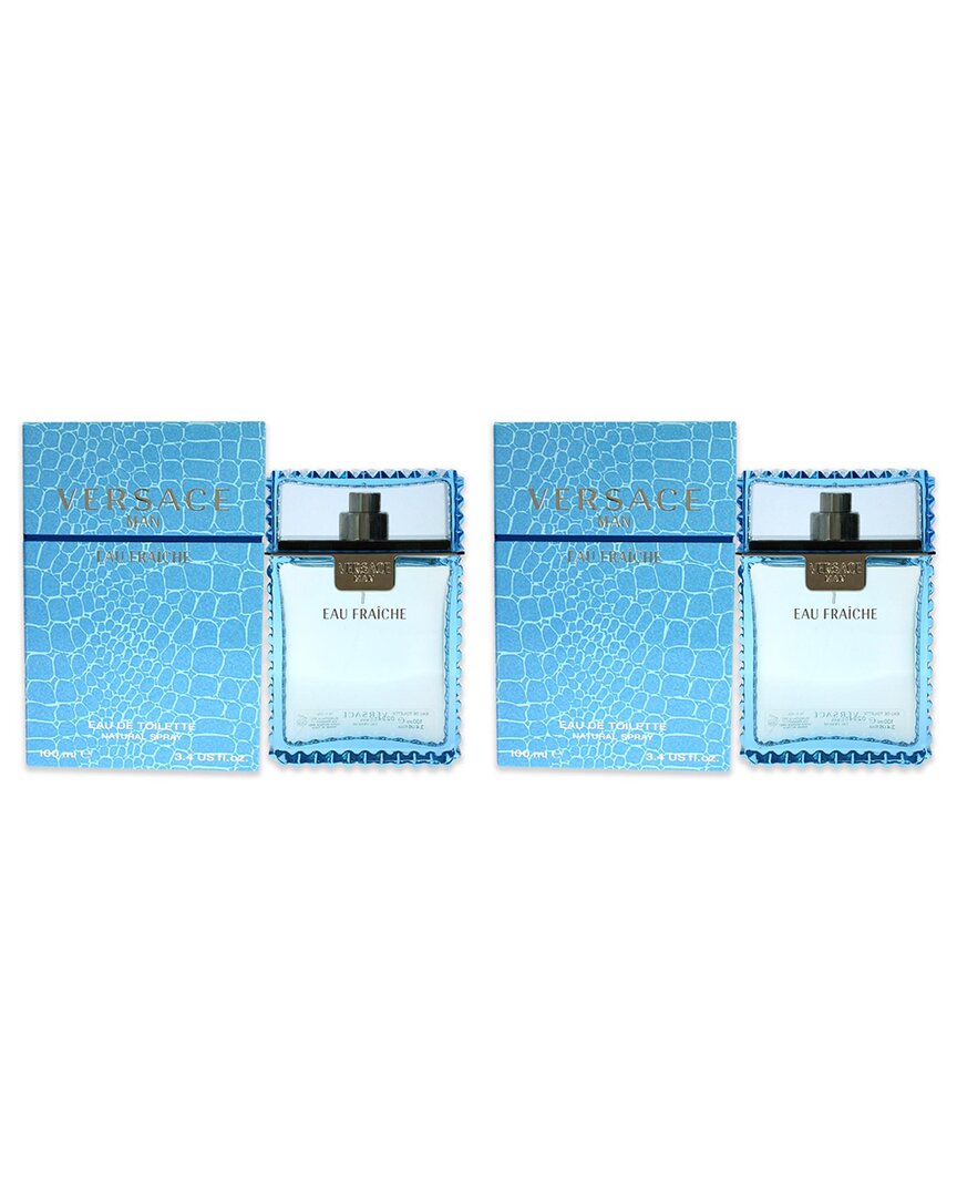 Versace Men's 3.4oz Man Eau Fraiche Edt Pack Of 2