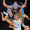 A graphic showing the WNBA logo with lettering under it that says "It's on Prime." Next to the lettering you see an image with multiple action shots of WNBA players overlayed.