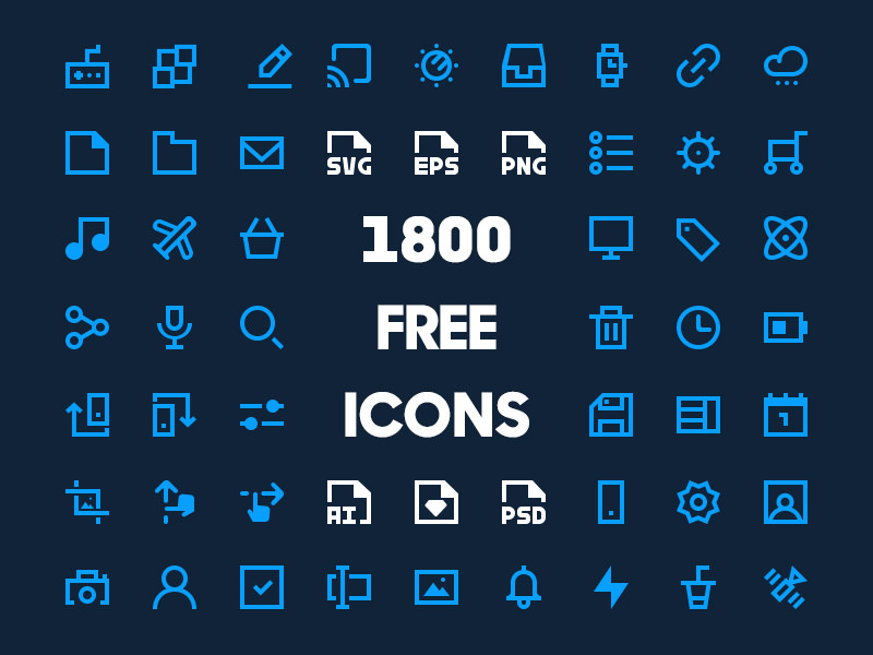 1800 Free Minimal Icon Pack