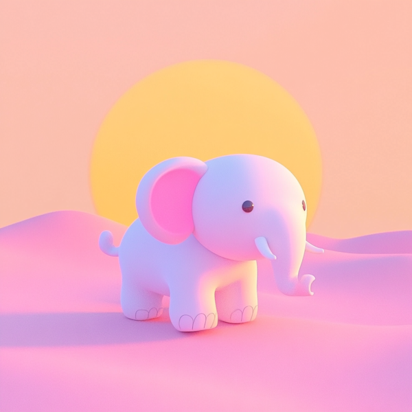 Playful Baby Elephants Illustration