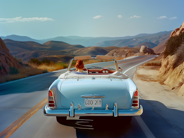 Desert Road Trip in Classic Convertible