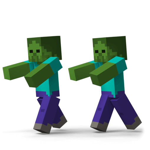 Two Minecraft Zombies walking