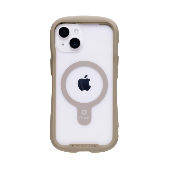 [iPhone13ケース]Magsafe対応 iFace Reflection Magnetic 強化ガラスクリアケース ベージュ