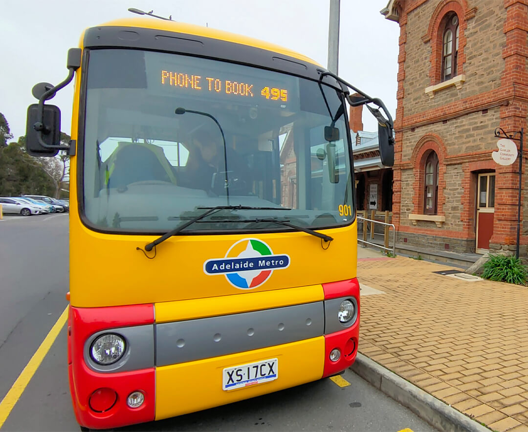 Bridj operated bus in adelaide