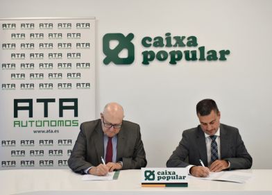 El acuerdo se ha firmado en los servicios centrales de Caixa Popular por parte de Vicent Vengut, responsable de Autónomos y Comercios de la entidad financiera valenciana, y Alberto Ara, presidente de ATA Comunidad Valenciana.