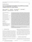 Research paper thumbnail of Liver transplantation for hepatitis C virus (HCV) non-viremic recipients with HCV viremic donors